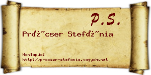 Prácser Stefánia névjegykártya